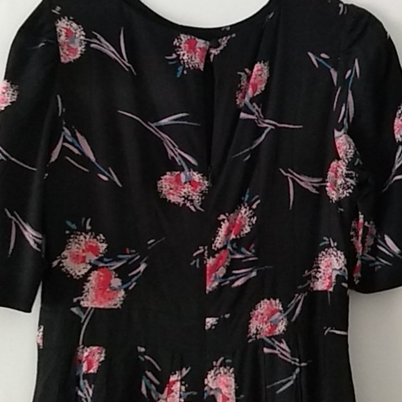 Emily& Fin Heather Retro Pom Pom Gloral A Line Semi Tailored Dress Size 8 - Picture 7 of 12